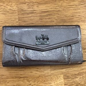 Coach Large Metallic Leather Wallet